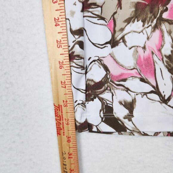 Chicos Pants Womens 1 Pink Brown 8 Floral Wide Leg Lightweight Pull On Easy Wear - Picture 5 of 11